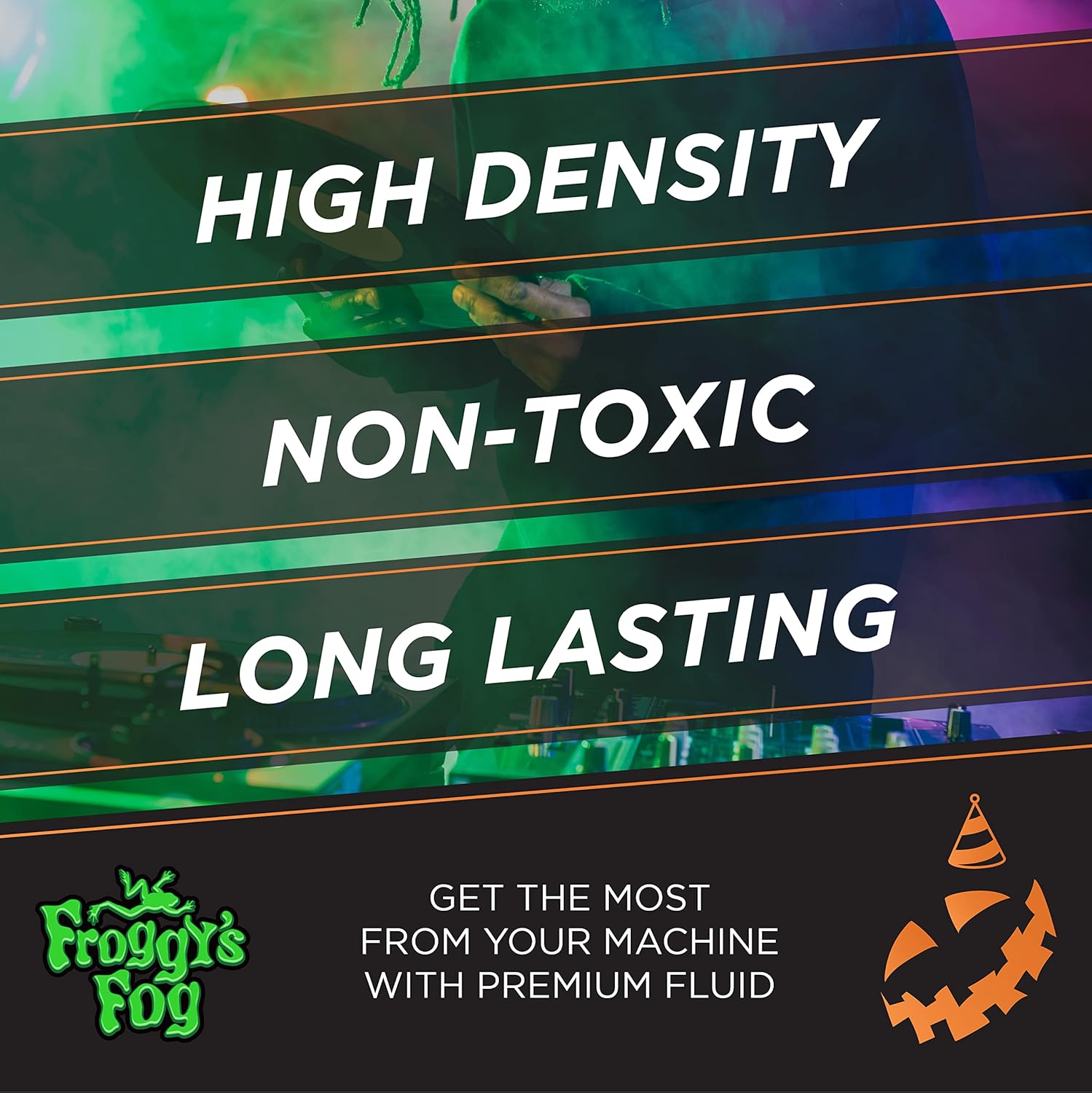 Froggy's Fog Halloween and Party Fog Fluid, High Output Long-Lasting Fog Juice for 400-1500 Watt Water-Based Fog Machines, Great for Pro and Home Haunters, Theatrical Effects, DJs, and More, 1 Quart - Image 5