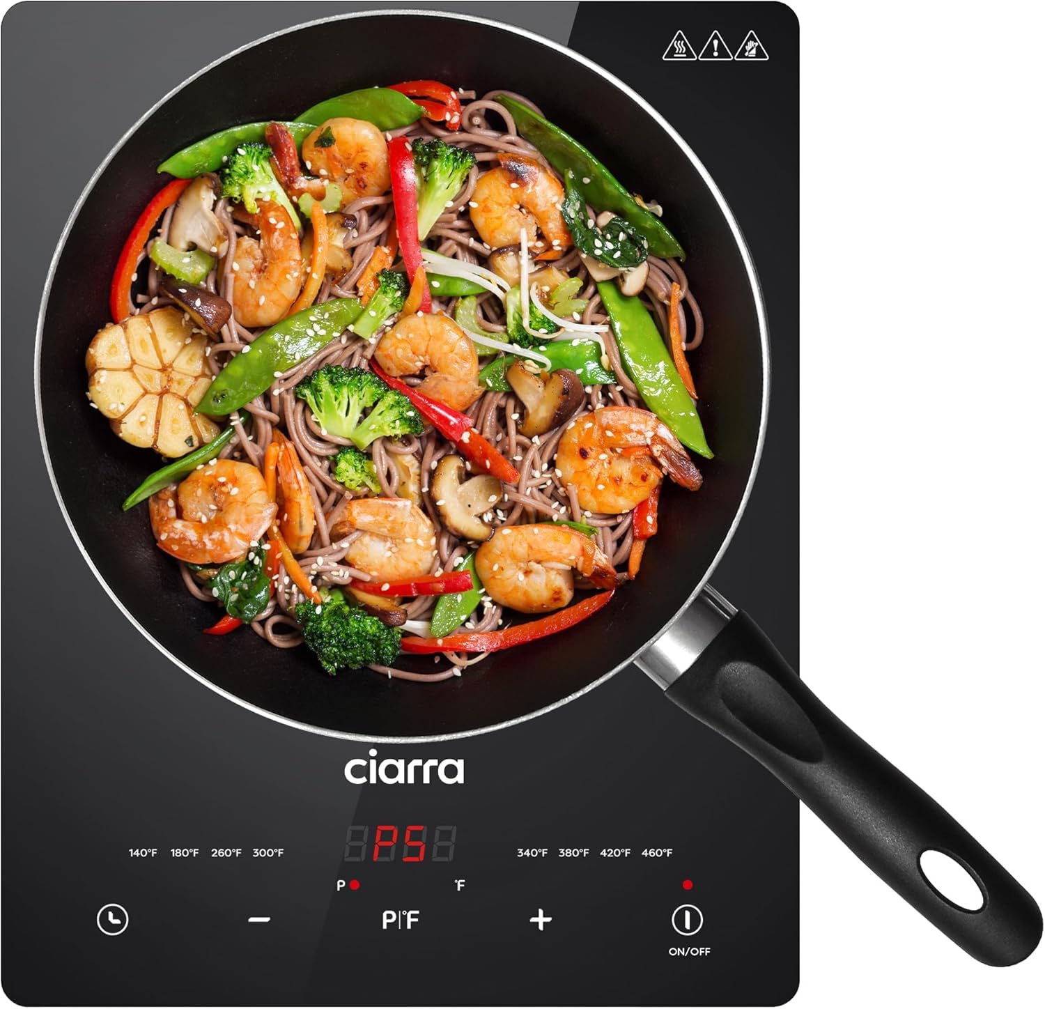 CDV 1800W Portable Induction Cooktop, Ultra Slim Single Electric Countertop Burner with Sensor Touch and Digital timer ETL Approved.