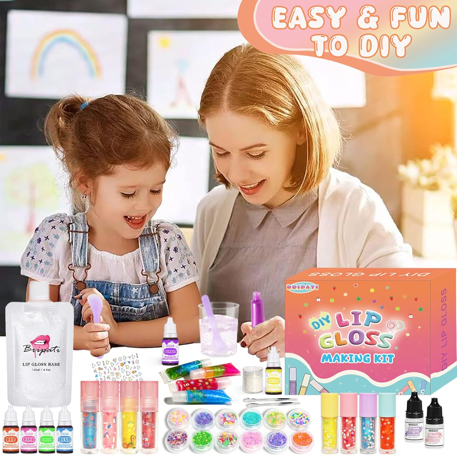 DIY Lip Gloss Making Kit - All-in-One to Make Your Own Lip Care Gloss Set with Clear Base, Pigments, Glitter, Tubes, Fun Creative Gift for Women Girls Makeup Lovers in Christmas Birthdays - Image 7