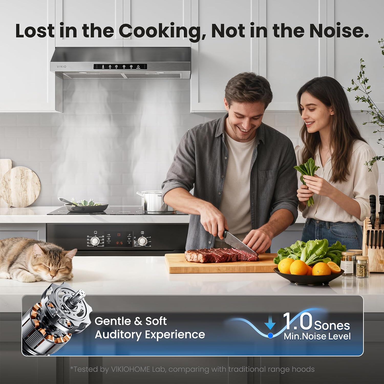 Range Hood 30 Inch Under Cabinet, 900CFM Stainless Steel Kitchen Stove Vent Hood, Touch/Gesture Control, 3 Speed Exhaust Fan, LED Lights, Reusable 5-Layer Aluminum Filters - Image 5