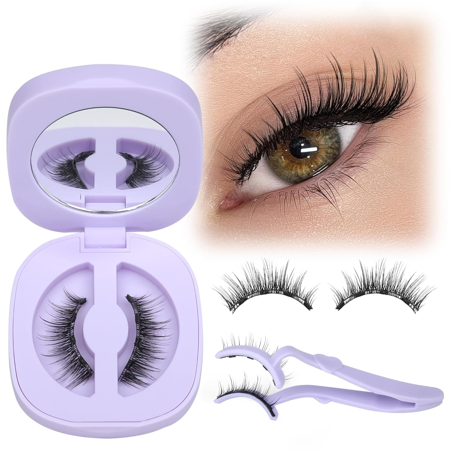 Magnetic Eyelashes with Applicator Wispy Magnetic Eyelashes Natural Look Magnetic Lashes NO Need Glue False Eyelashes with Magnets Eyelashes without Eyeliner by Lanflower