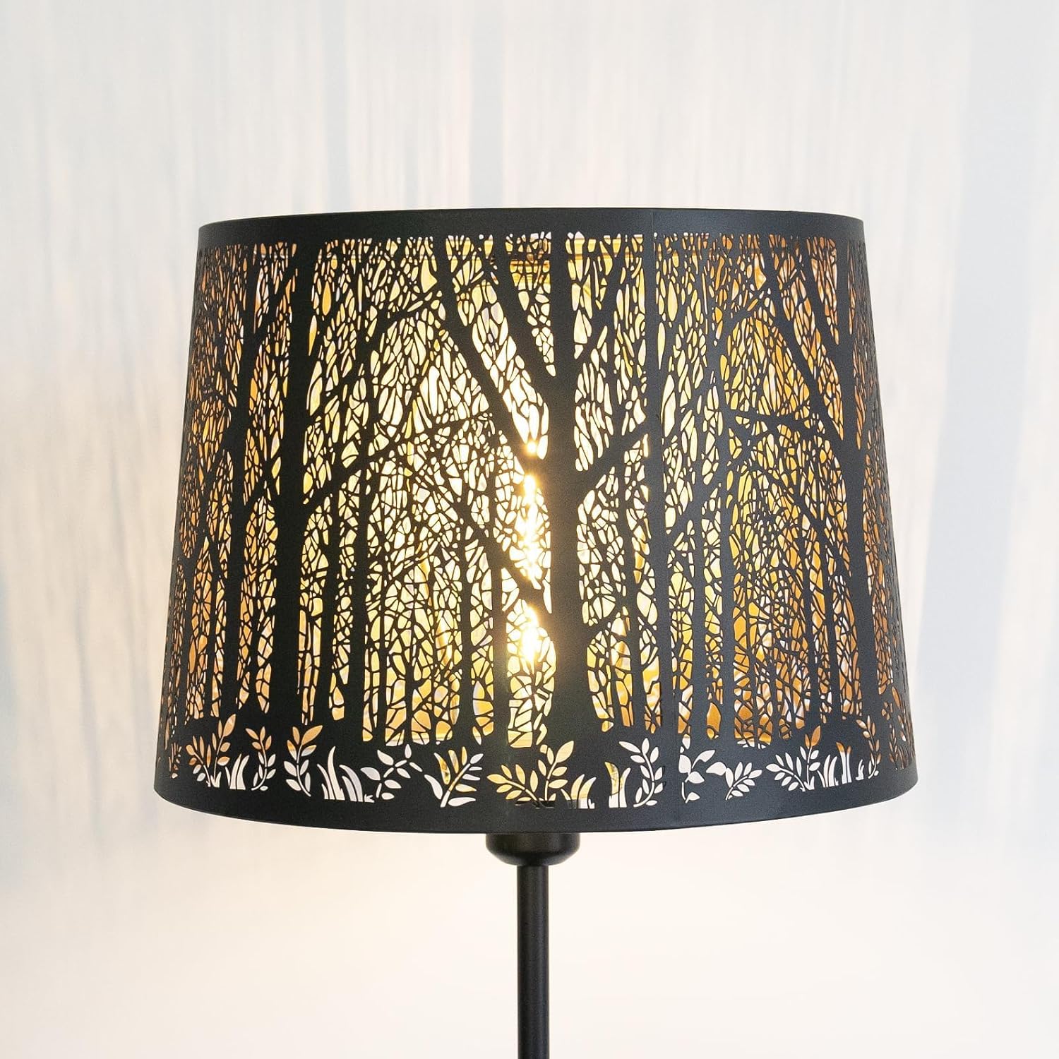 Metal Lush Jungle Lampshade Design 12" Top X 14" Bottom X 10" High Black Golden Large Lamp shade for Table Lamps Floor Lamps Replacement, Spider
