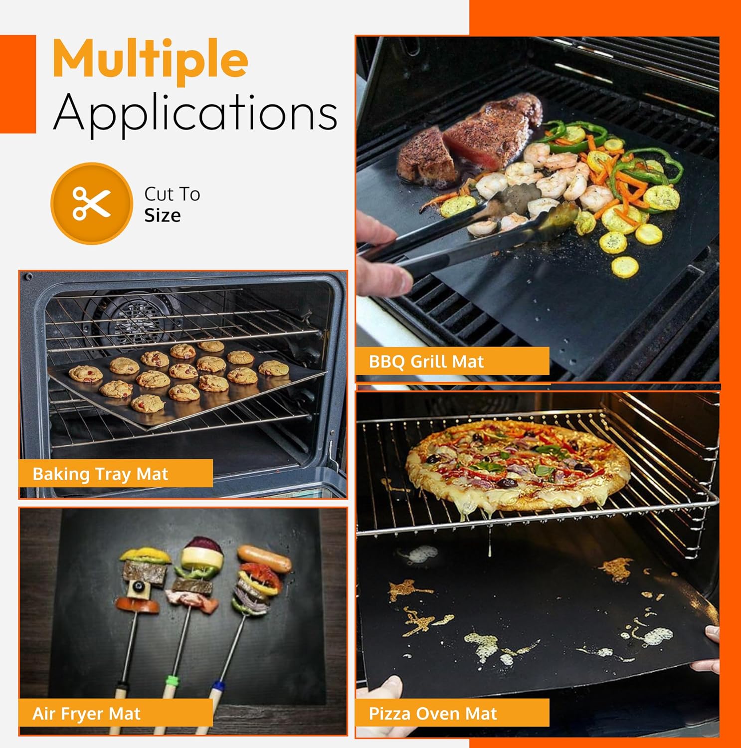 2 Pack Large Thick Heavy Duty Non Stick Teflon Oven Liners Mat, 17"x 25" BPA and PFOA Free, for Bottom of Electric Oven Gas Stove and Microwave Charcoal or Gas Grills - Image 8