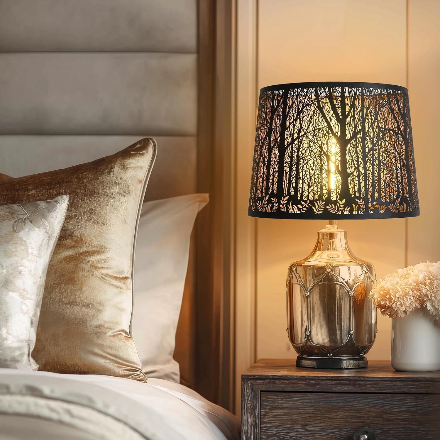 Large Lampshade Drum Metal Lamp Shade 12" Top X 14" Bottom X 10" High For Table Lamps and Floor Lamps Replacement, Spider Fitter - Image 5