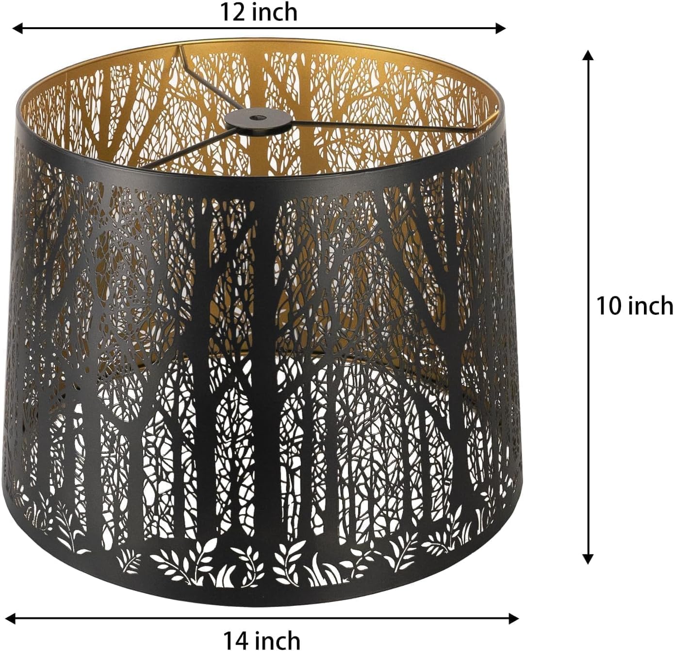 Large Lampshade Drum Metal Lamp Shade 12" Top X 14" Bottom X 10" High For Table Lamps and Floor Lamps Replacement, Spider Fitter - Image 4