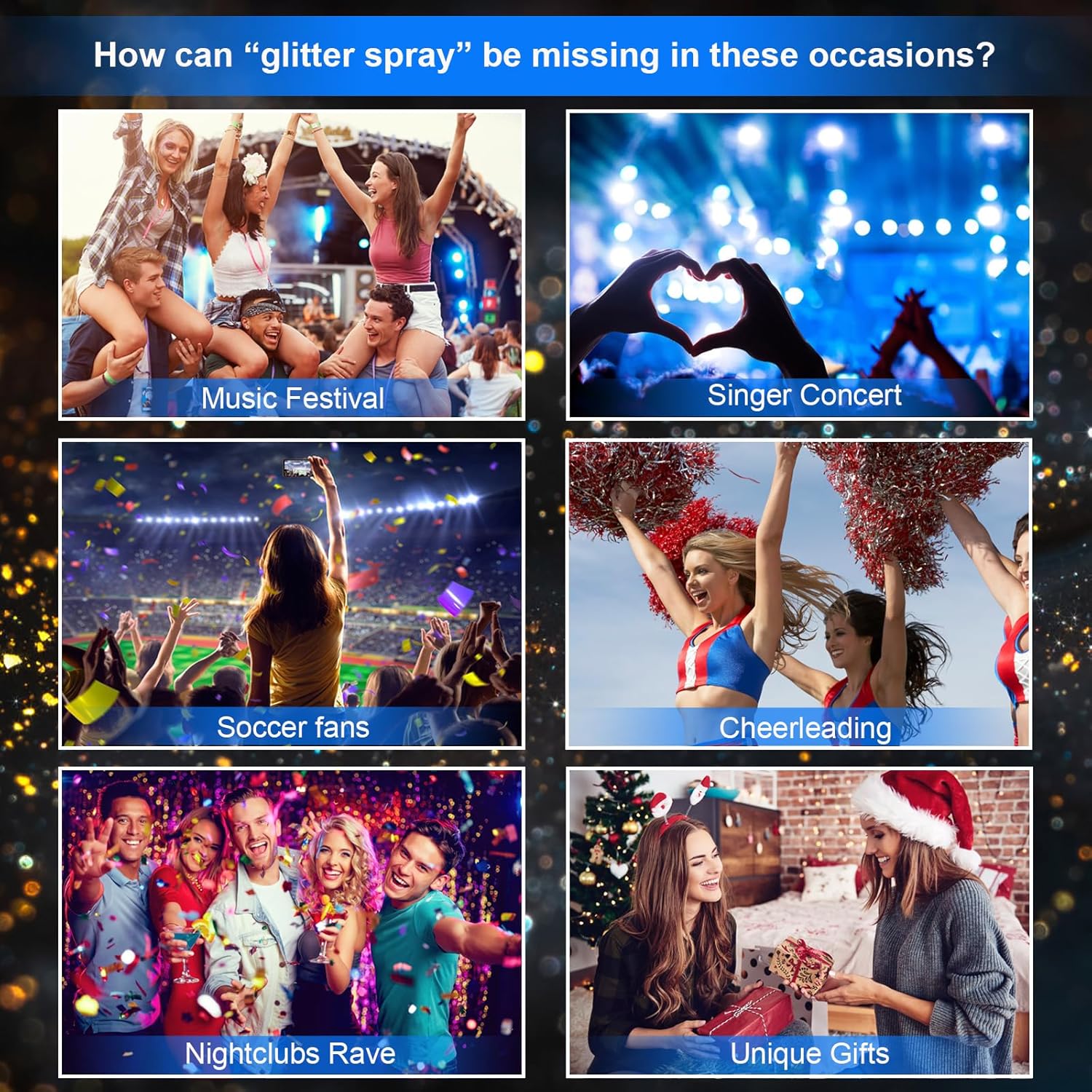 Lezero Body Glitter Spray, Temporary Shiny Hairspray for Face, Hair, Clothing, Long Lasting Quick-Drying Shimmer Mist for St. Patrick's Day, Music Festival Rave, Nightclub Party, Prom, 2oz - Image 6