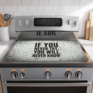 Decorative Electric Stove Cover - Inspirational Quotes Design, Non-Slip Heat Resistant Protector for Smooth/Glass Top Stoves, Fits 28.5'' x 20.5'' (Not for Gas or Coil)