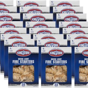 Kingsford Quick Light Fire Starters | Wooden Fire Starters Made with All Natural Hardwood for Grilling, Campfires, & Outdoor Fireplaces | 32 Count Fire Starter Rolls - 24 Pack