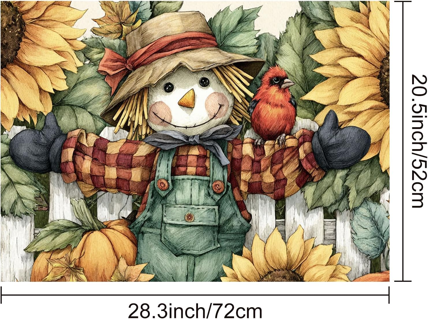 Stove Top Covers for Electric Stove 28x20 Inches Fall Scarecrow Sunflower Pumpkin Design Heat Resistant Cooktop Protector Countertop Cover Dish Drying Mat for Kitchen Autumn Harvest Decor - Image 8