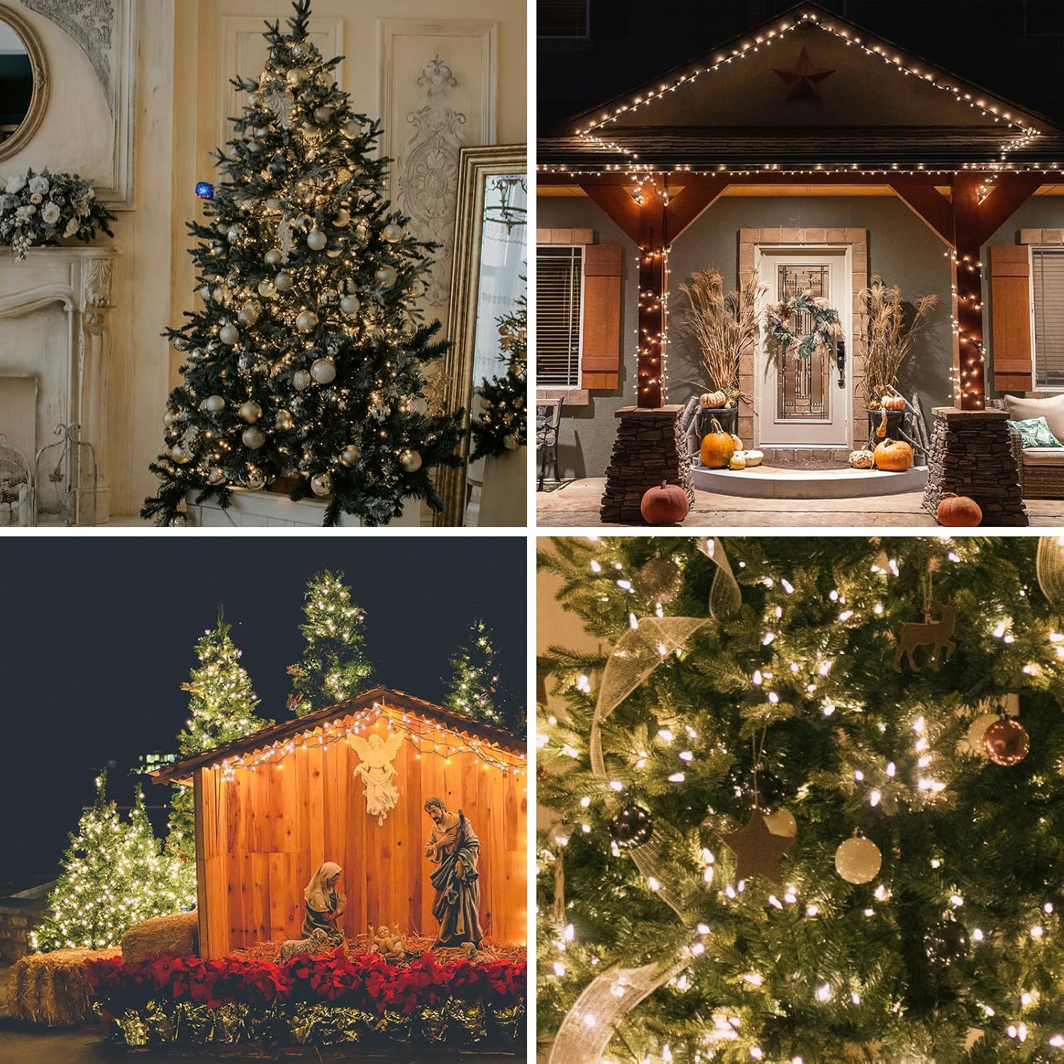 Clear Christmas Lights 100 Count, 21ft Warm White Christmas Tree String Lights Green Wire,Warm White Xmas Mini Incandescent String Lights for Bedroom Outside Decoration - Image 3