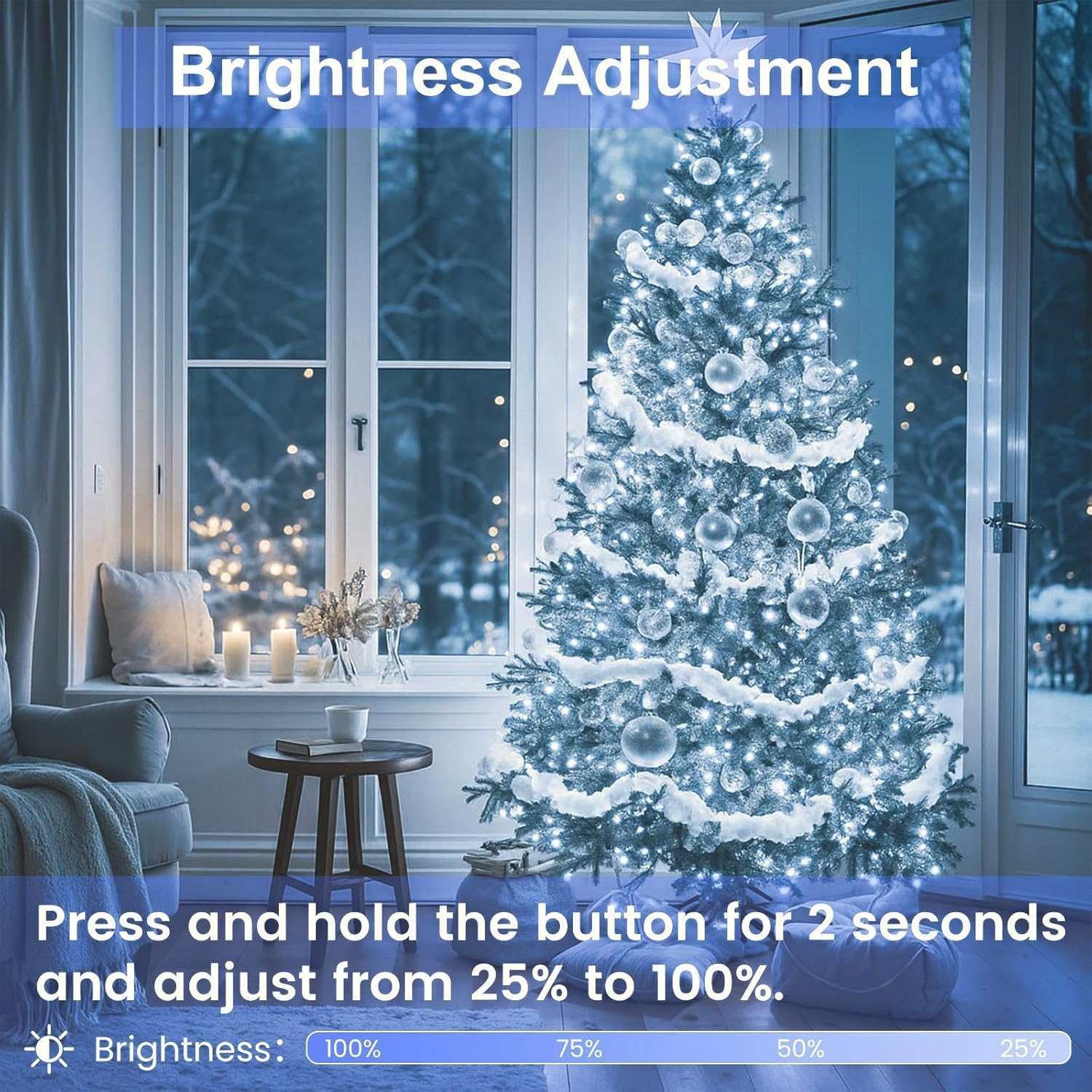 Connectable 200 LED String Lights Indoor Outdoor, 66FT Cool White Christmas Lights Waterproof, 13 Modes with Timer, Twinkle Fairy Lights Plug in Clear Wire for Christmas Tree, Bedroom, Classroom Decor - Image 5