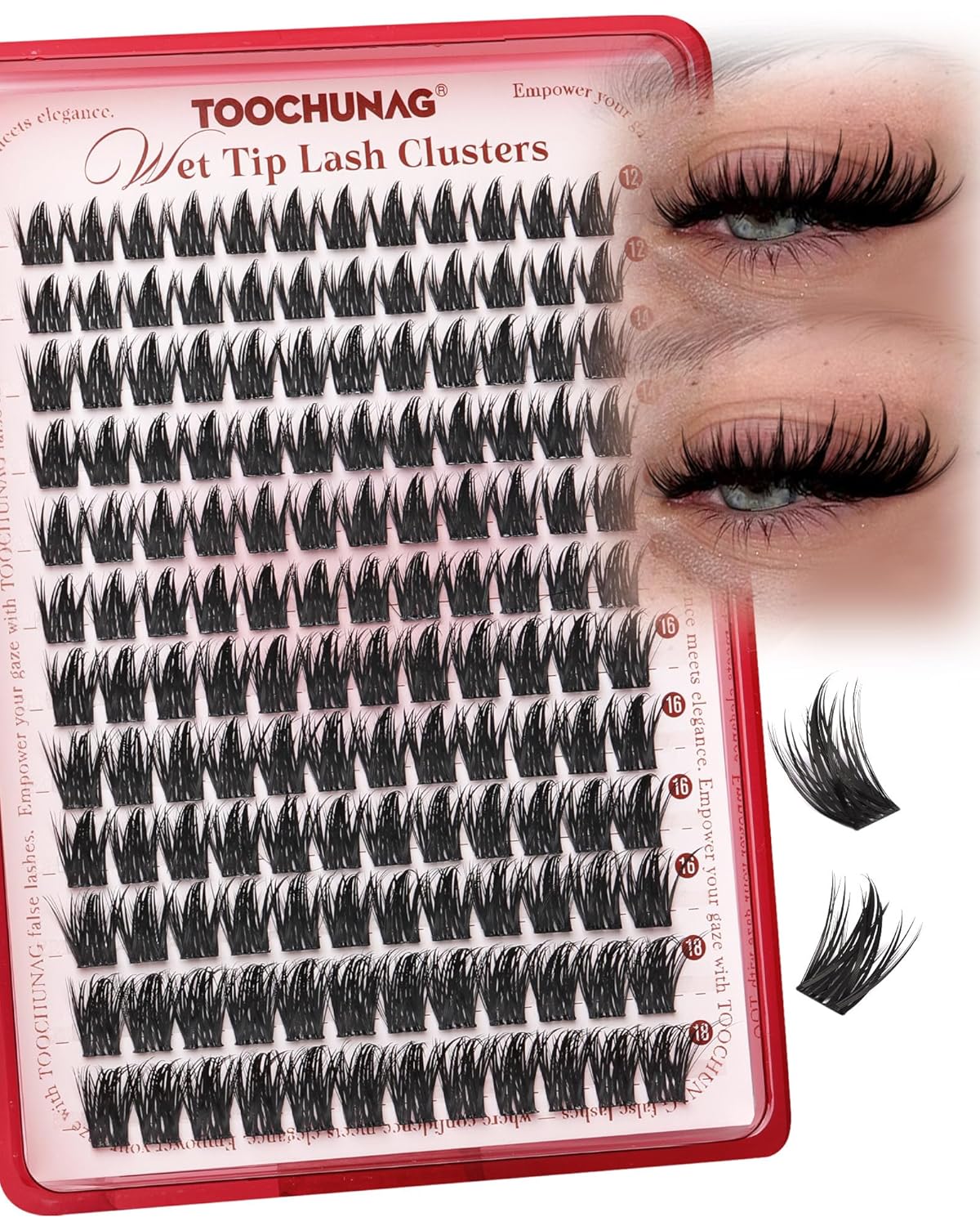Manga Lash Clusters Anime Eyelash Clusters Volume Cluster Eyelash Extensions 12-18mm Thick Spiky Lashes Clusters 144pcs Cluster Lashes Individual DIY Lash Extension by TOOCHUNAG - Image 7