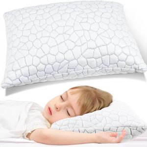 SUPA MODERN Cooling Bed Pillows for Sleeping 1 Pack Shredded Memory Foam Pillows Adjustable Cool Pillow for Side Back Stomach Sleepers Luxury Gel Pillows Toddler Pillow with Washable Removable Cover