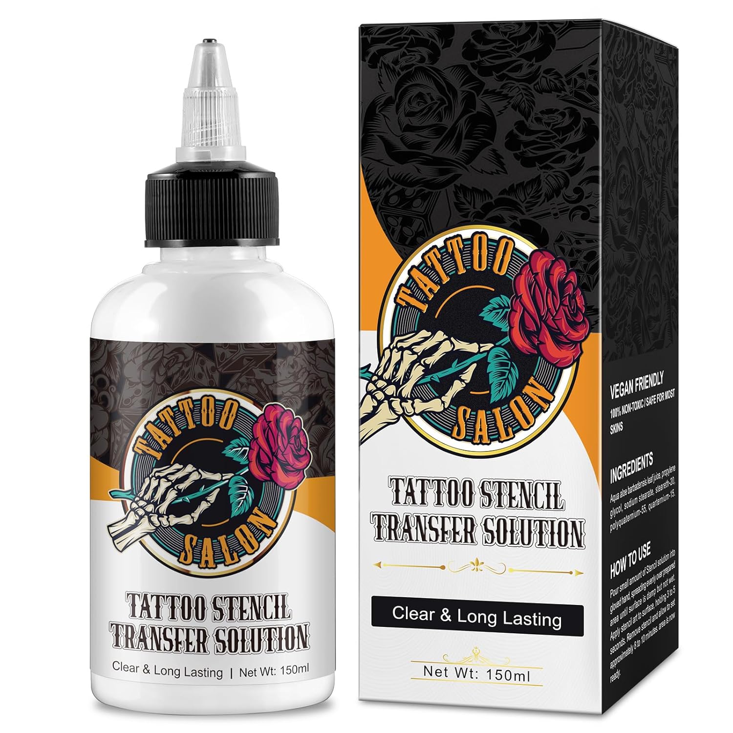 150ml Tattoo Stencil Transfer Gel Solution, Professional Tattoo Stencil Gel, Stencil Magic Cream, Tattoo Application Solution for Transfer Paper Machine Stencils, Clear & Long-Lasting