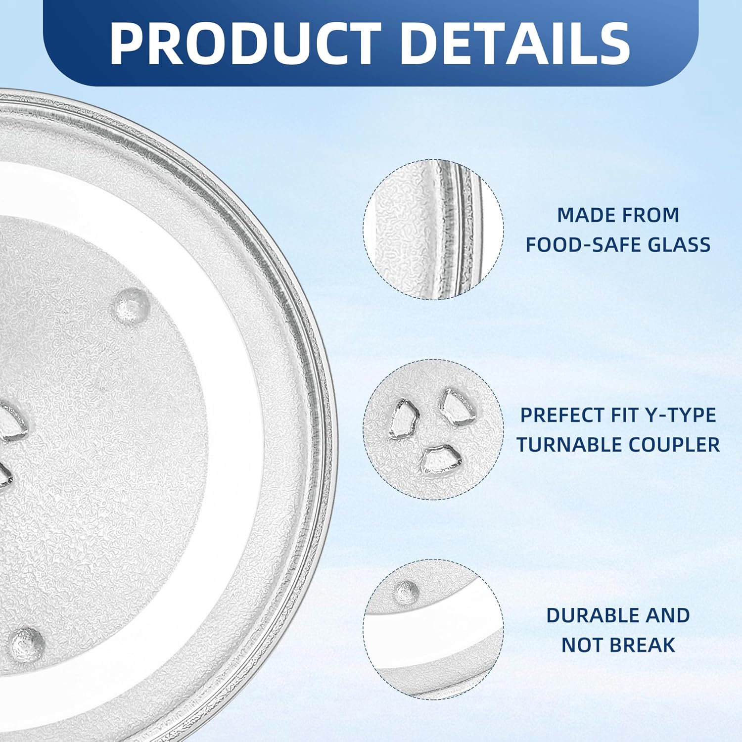 13.5" Microwave Glass Plate Replacement F06015Q00AP WB39X10032 Fit GE Panasonic Frigidaire-13 1/2" Microwave Glass Turntable Tray Replaces 5304464116 5304509621 Fit FFMV162LSA CFMV152CLBA CFMV157GBA - Image 4