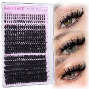 Spiky Lash Clusters Manga Eyelash Clusters D Curve Cluster Eyelash Extensions Wispy Cluster Lashes with Bottom Lashes 12-20mm Fairy Individual Lashes by Lanflower