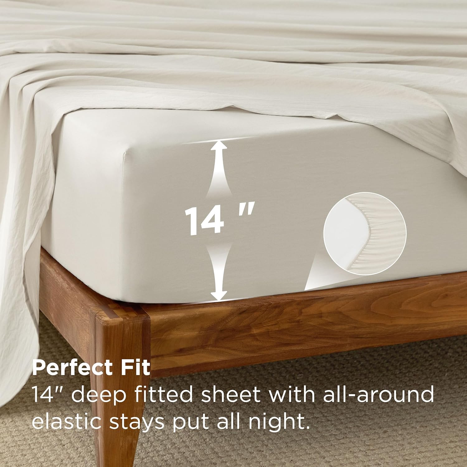 Bedsure Full Size Comforter Set, Beige Soft Prewashed Bedding for All Seasons, 7 Pieces Warm Winter Down Alternative Bed Set, Fluffy Bed in a Bag with Sheets, Pillowcases & Shams - Image 5