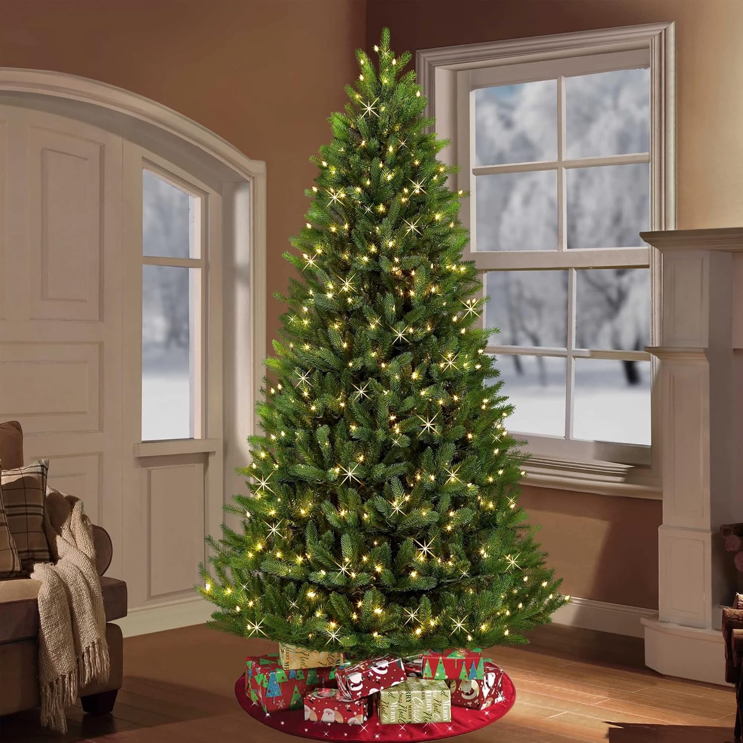 Dazzle Bright 300 LED Christmas String Lights, 100 FT Connectable Waterproof String Lights Green Wire with 8 Modes, Christmas Decorations for Indoor Outdoor Xmas Party Yard Garden (Warm White) - Image 7