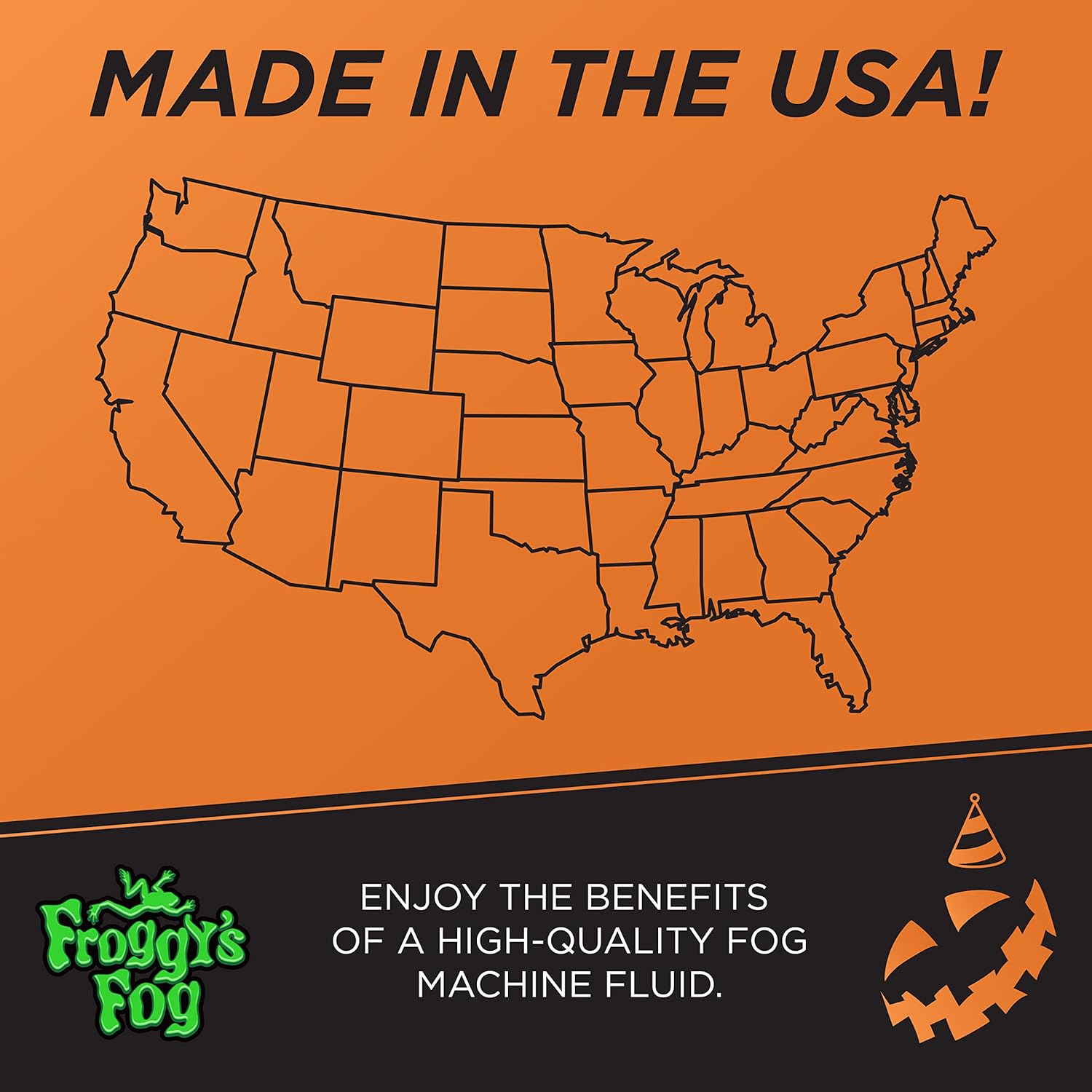 Froggy's Fog Halloween and Party Fog Fluid, High Output Long-Lasting Fog Juice for 400-1500 Watt Water-Based Fog Machines, Great for Pro and Home Haunters, Theatrical Effects, DJs, and More, 1 Quart - Image 3