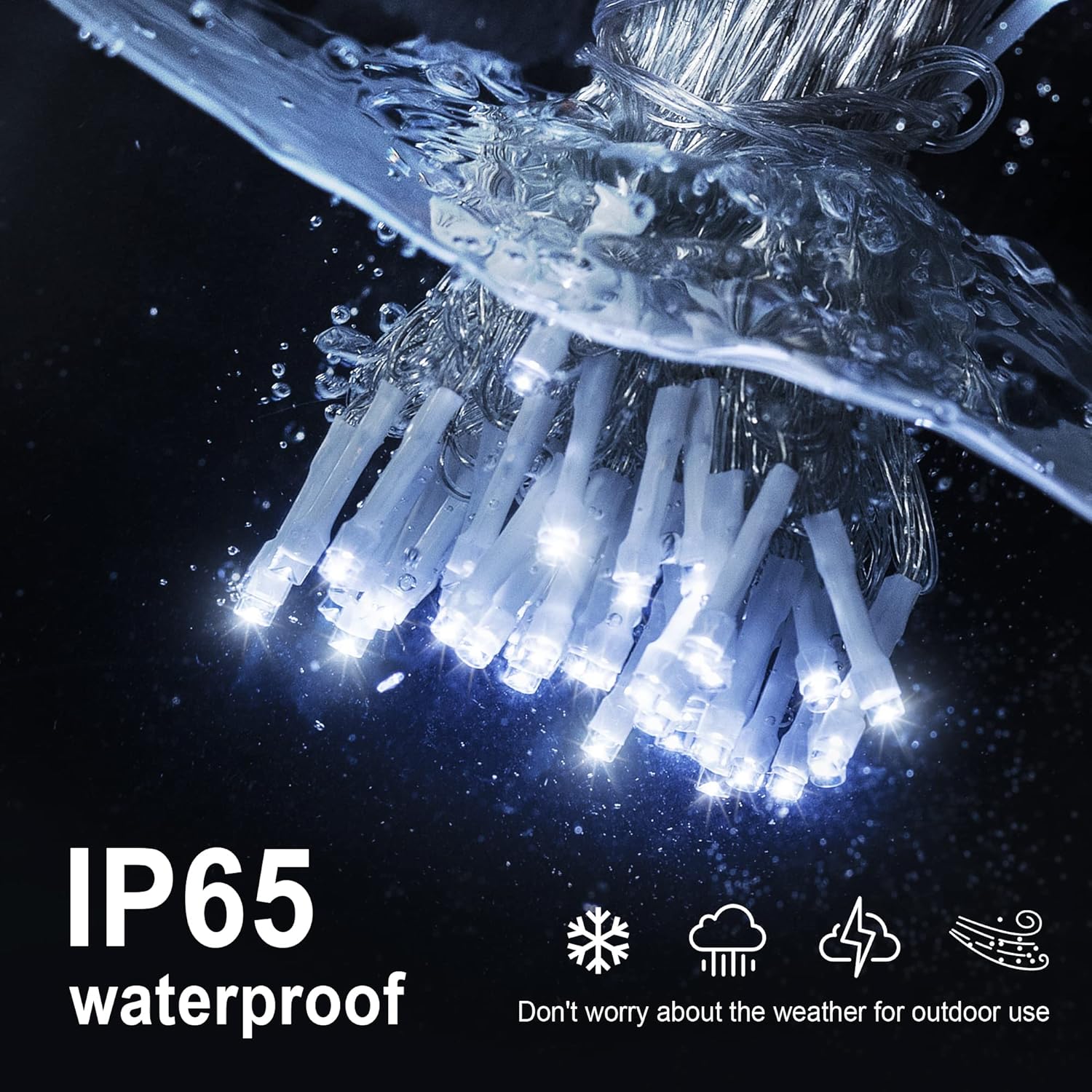 Hopolon 100 LED White Christmas String Lights, 33 FT Extendable Christmas Lights Outdoor Waterproof, 8 Modes Plug in Fairy Light Indoor for Tree Wedding Party Garden Patio Decoration,100 LED,White - Image 5