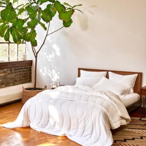 Buffy Breeze Comforter - Soft 100% Eucalyptus Lyocell, Cooling, White Lightweight Summer Duvet Insert with Corner Tabs (King/Cal King)