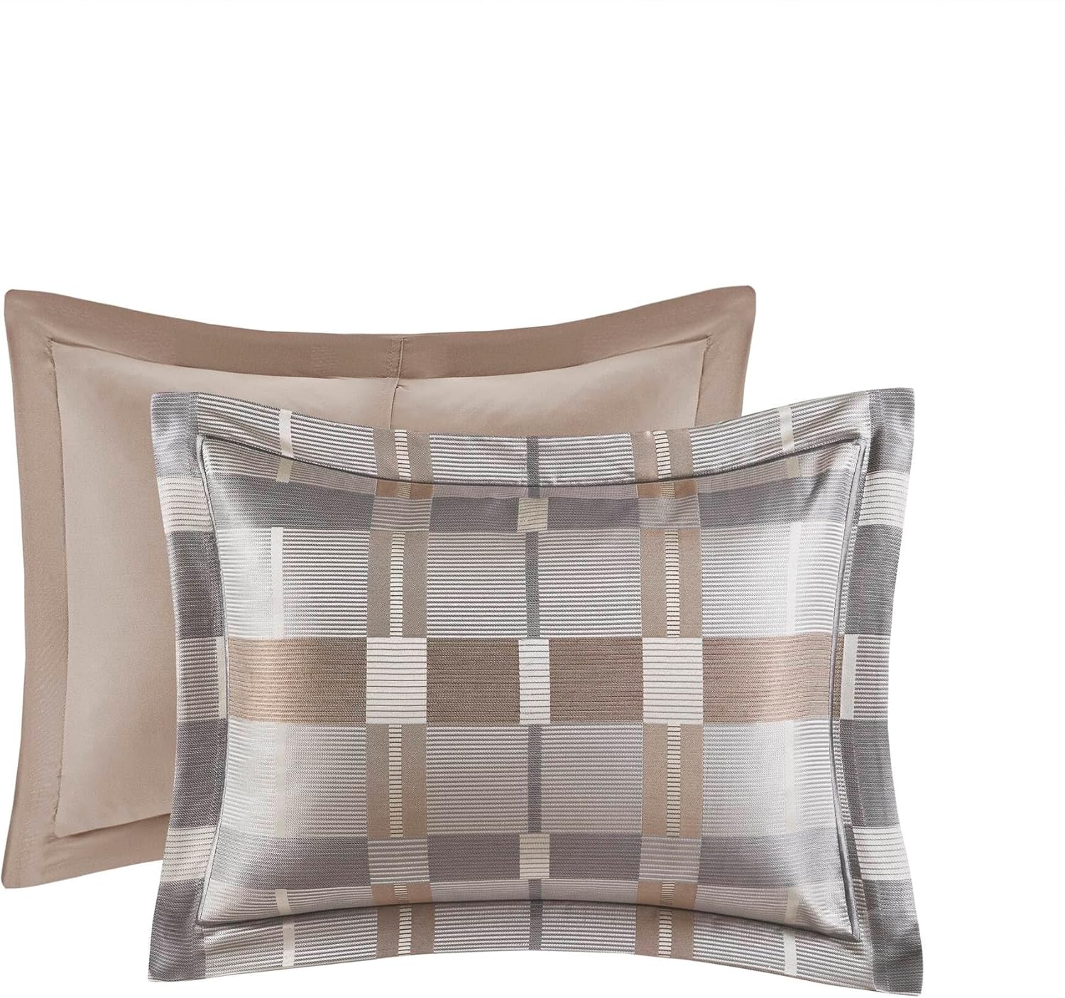 CHARMMA 9 PCS King Jacquard Oversized Duvet Style Comforter Set Taupe, Taupe, 96.00x110.00x1.50in - Image 7