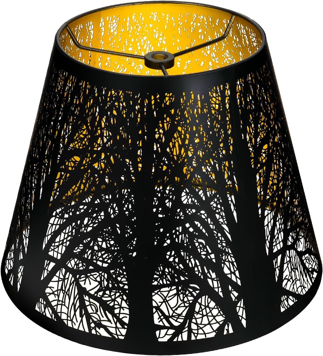 Small Lamp Shade, ALUCSET Barrel Metal Lampshade with Pattern of Trees for Table Lamp and Floor Light, Top Diameter 6 X Bottom Diameter 10 X Height 7.5 Spider