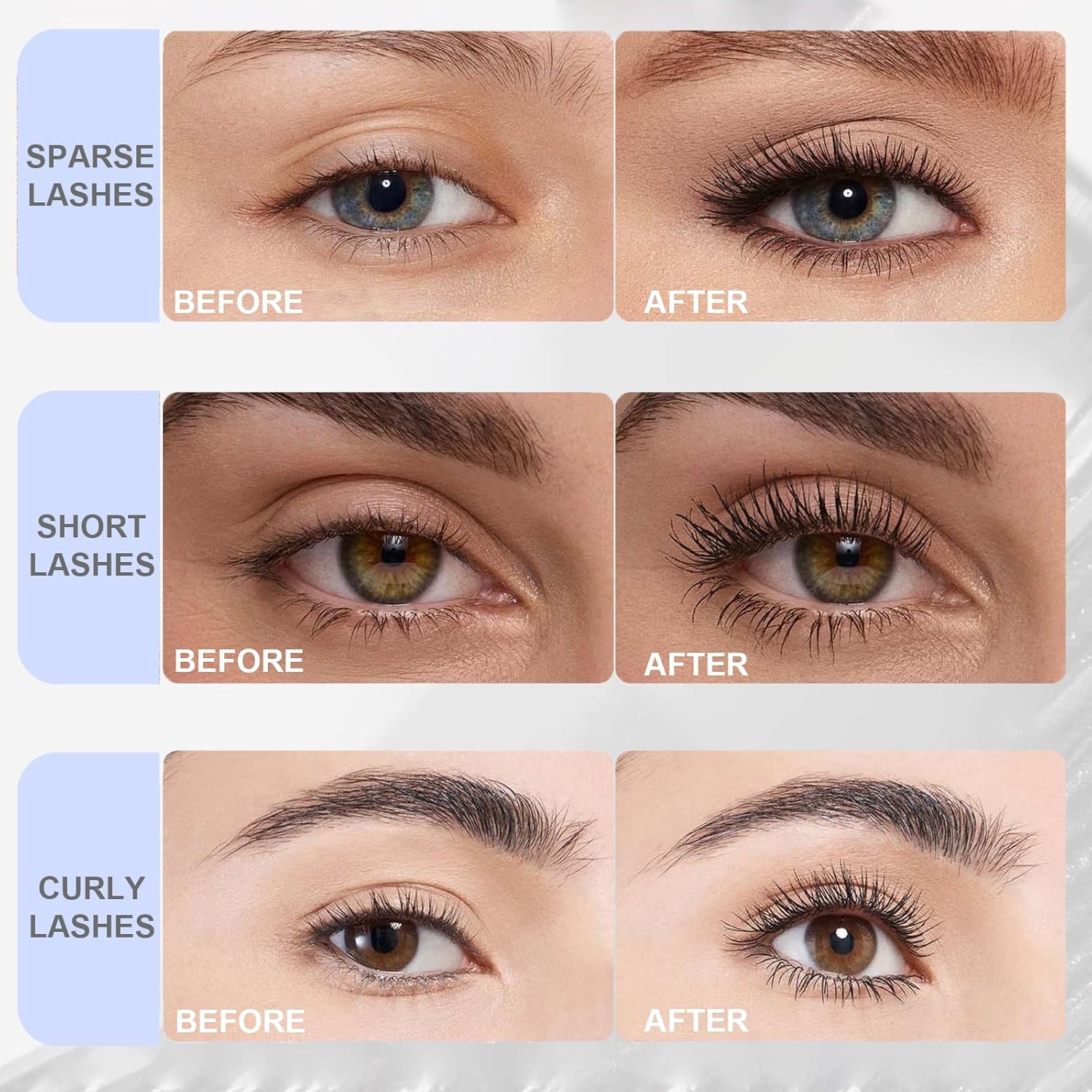 Black Washable Metal Mascara Wand, Waterproof Iron Wand Mascara Washable, Natural Length Slim Volume Buildable Formula, Separated Lashes, Long Lasting Smudge-Proof No Flaking Tint - Image 2