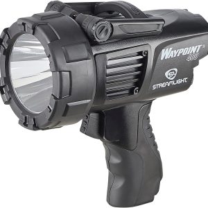 Streamlight 44911 WayPoint 400 Rechargeable 1400-Lumen Long Range Pistol-Grip Spotlight with 120V AC Charger and Polymer Holder/Mount, Black