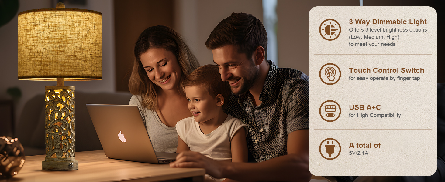 3 Way Dimmable Table Lamp