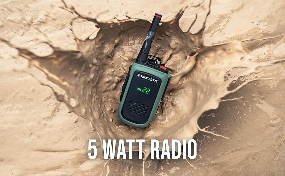 Waterproof Rocky Talkie radio dropping into mud