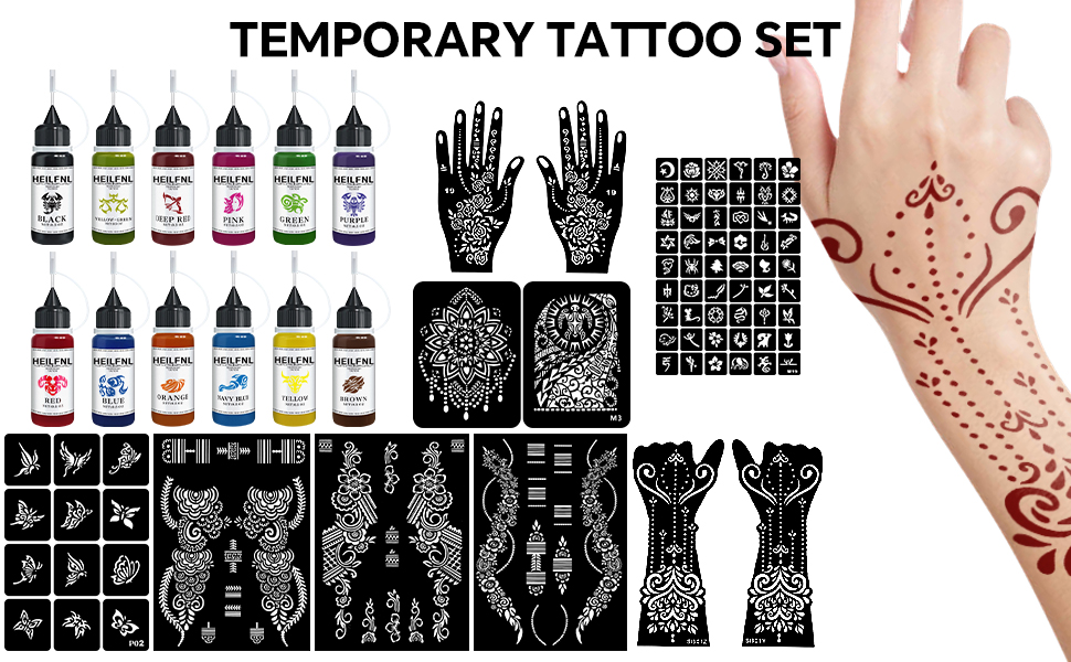 temporary tattoo inks