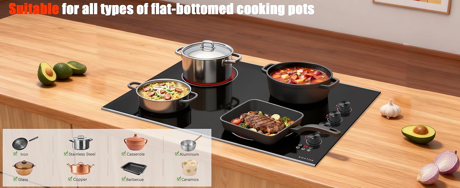 4 burners electric cooktop