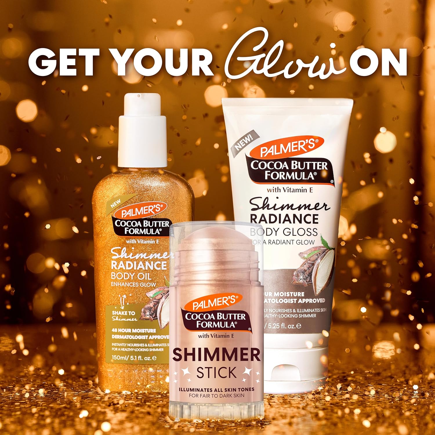 Palmer's Cocoa Butter Formula Body Shimmer Stick with Vitamin E, 1 Oz, Radiant Highlighter Makeup for Body Glow, Provides 48-Hour Moisture, All Skin Tones & Types, Dermatologist Approved - Image 9