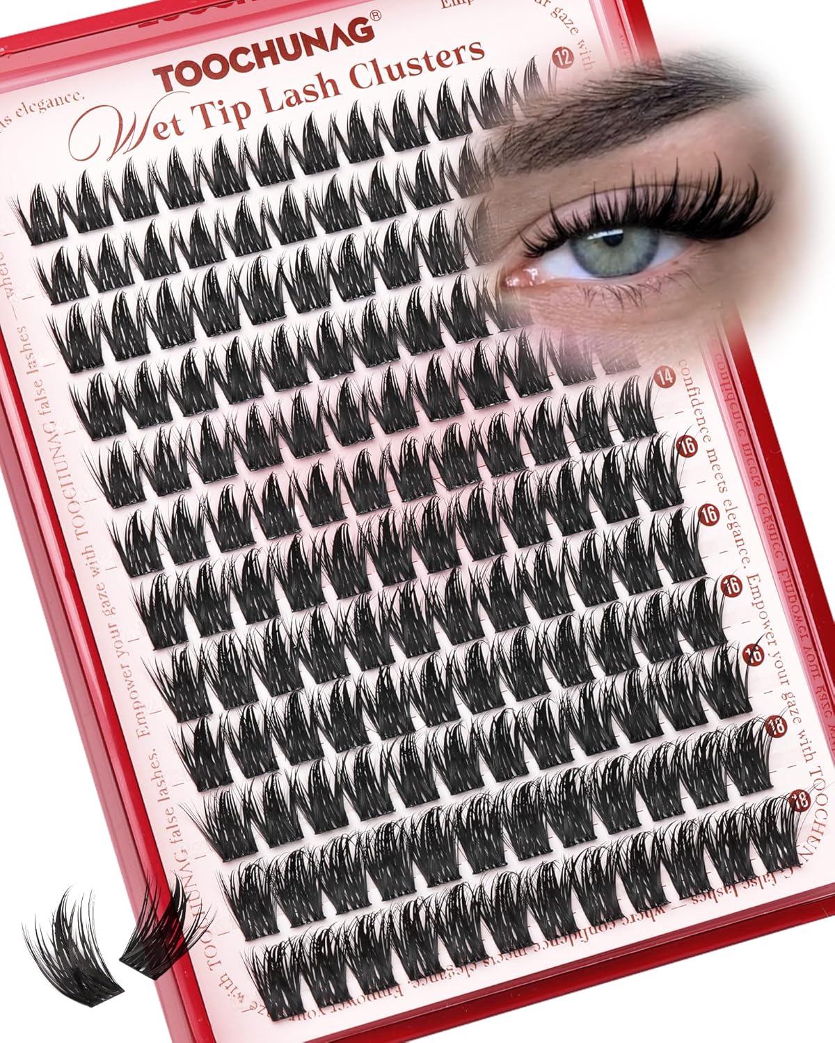 Manga Lash Clusters Anime Eyelash Clusters Volume Cluster Eyelash Extensions 12-18mm Thick Spiky Lashes Clusters 144pcs Cluster Lashes Individual DIY Lash Extension by TOOCHUNAG