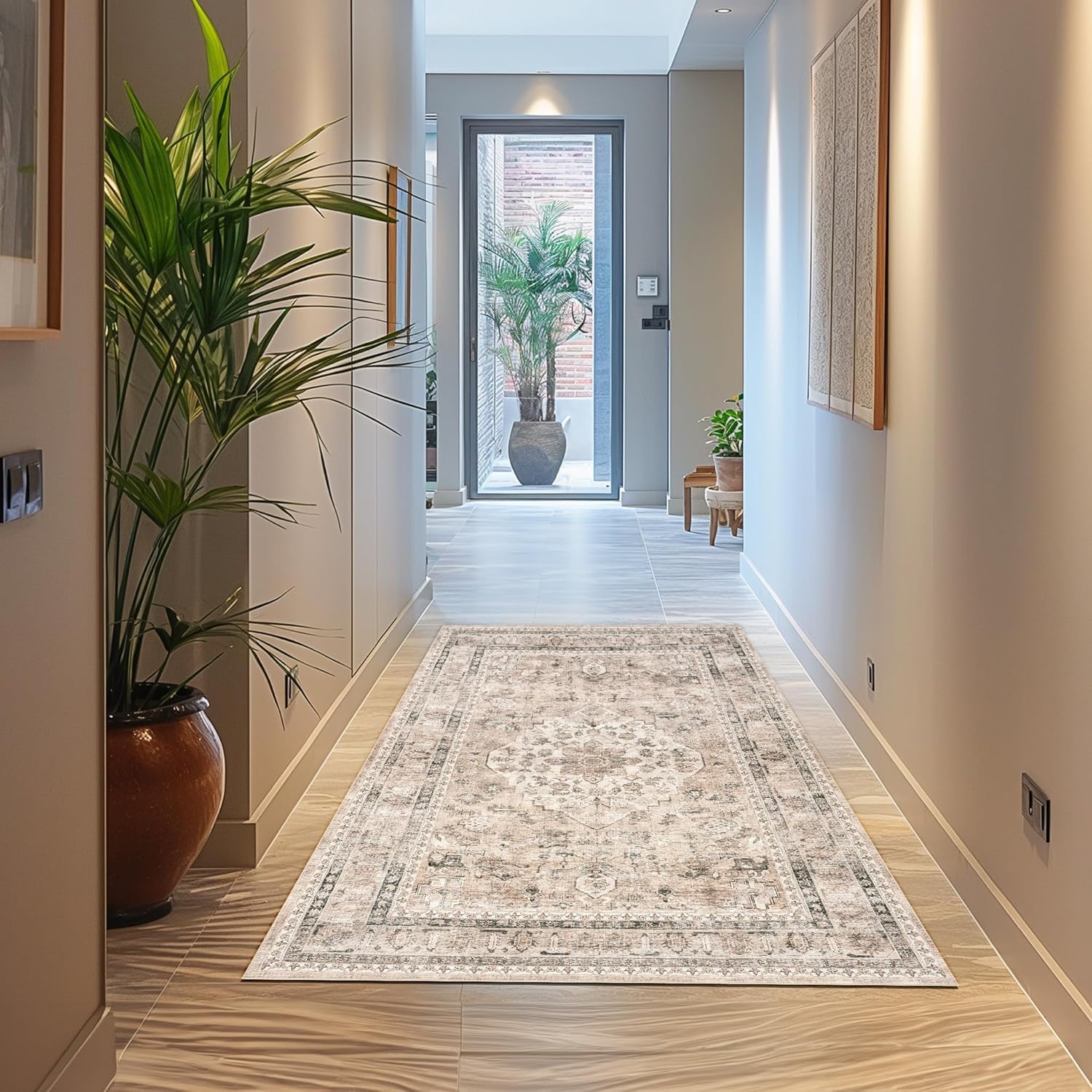 nuLOOM 6' x 9' Machine Washable Area Rug with Waterproof Spill Proof Surface, Non Slip Backing and Stain Resistant for Living Room, Bedroom, Kitchen, Dining Room, Davi Taupe - Image 10