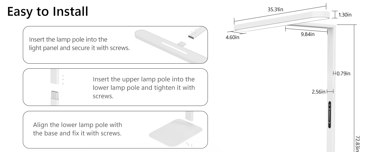 Easy to install floor lamp