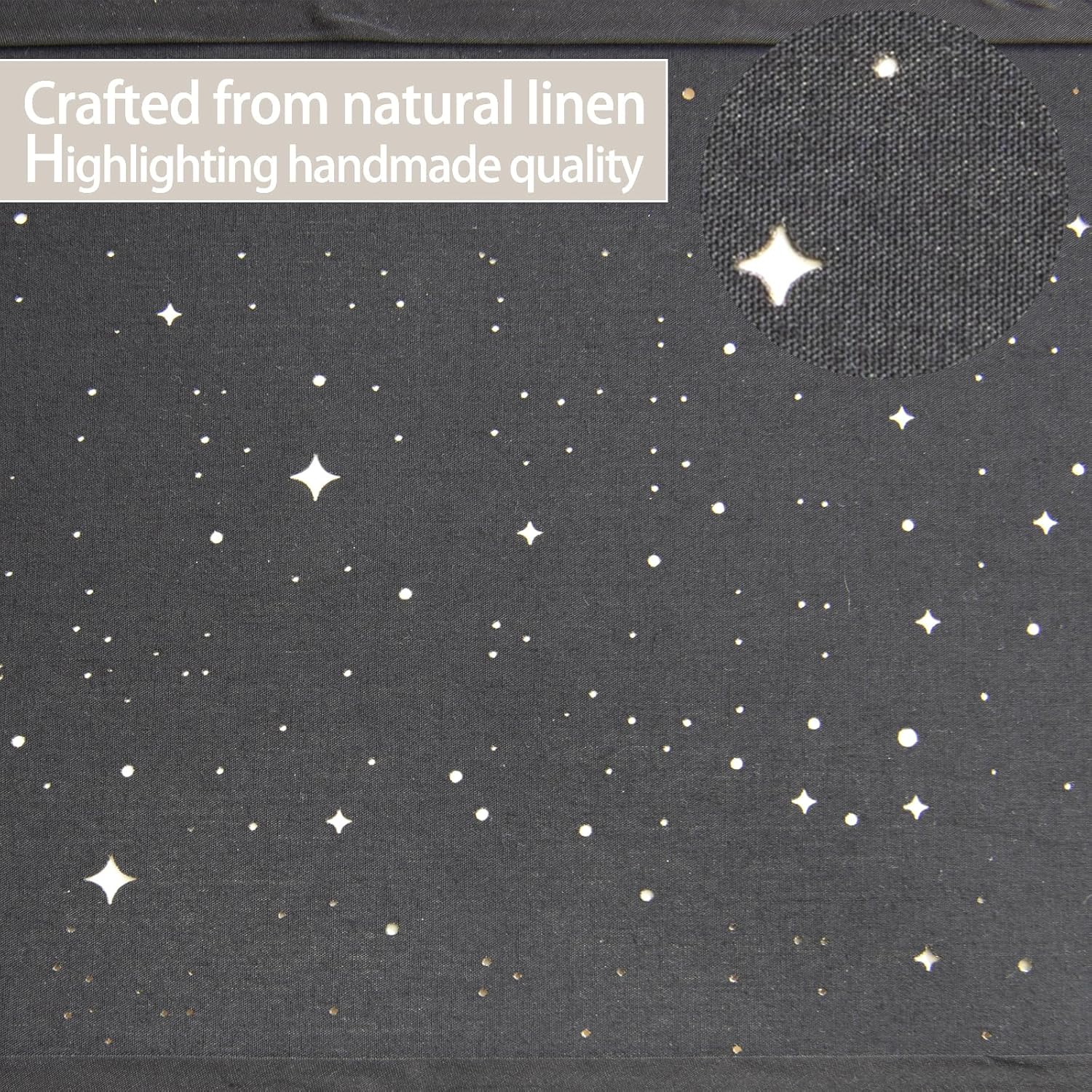 Drum Lamp Shades Set of 2 for Table Lamp, 13" Top x 13" Bottom x 9.5" High Fabric Large Lampshade (BLACK) - Image 3