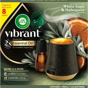 AIR WICK Essential Mist - Starter Kit White Sage & Mahogany, Air Freshener, Essential Oils