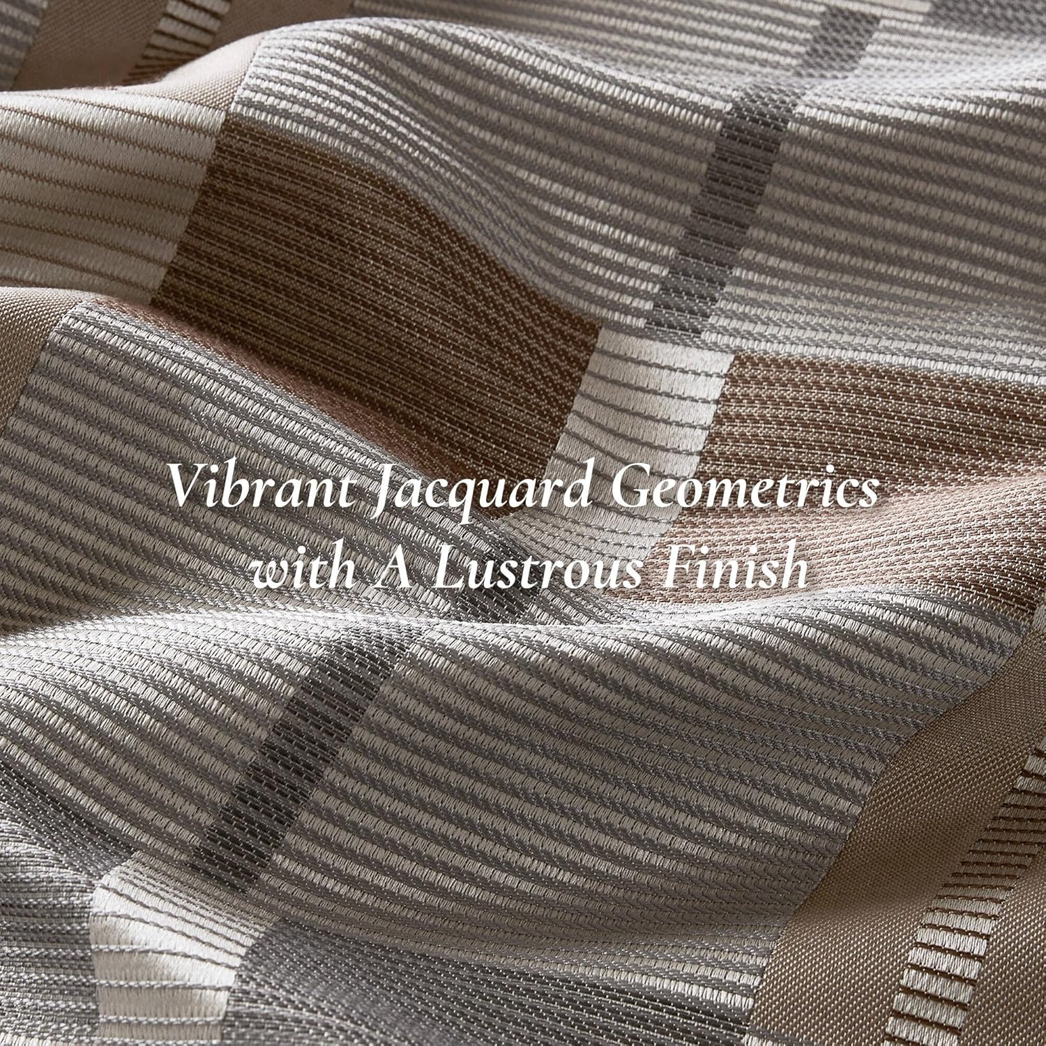 CHARMMA 9 PCS King Jacquard Oversized Duvet Style Comforter Set Taupe, Taupe, 96.00x110.00x1.50in - Image 5