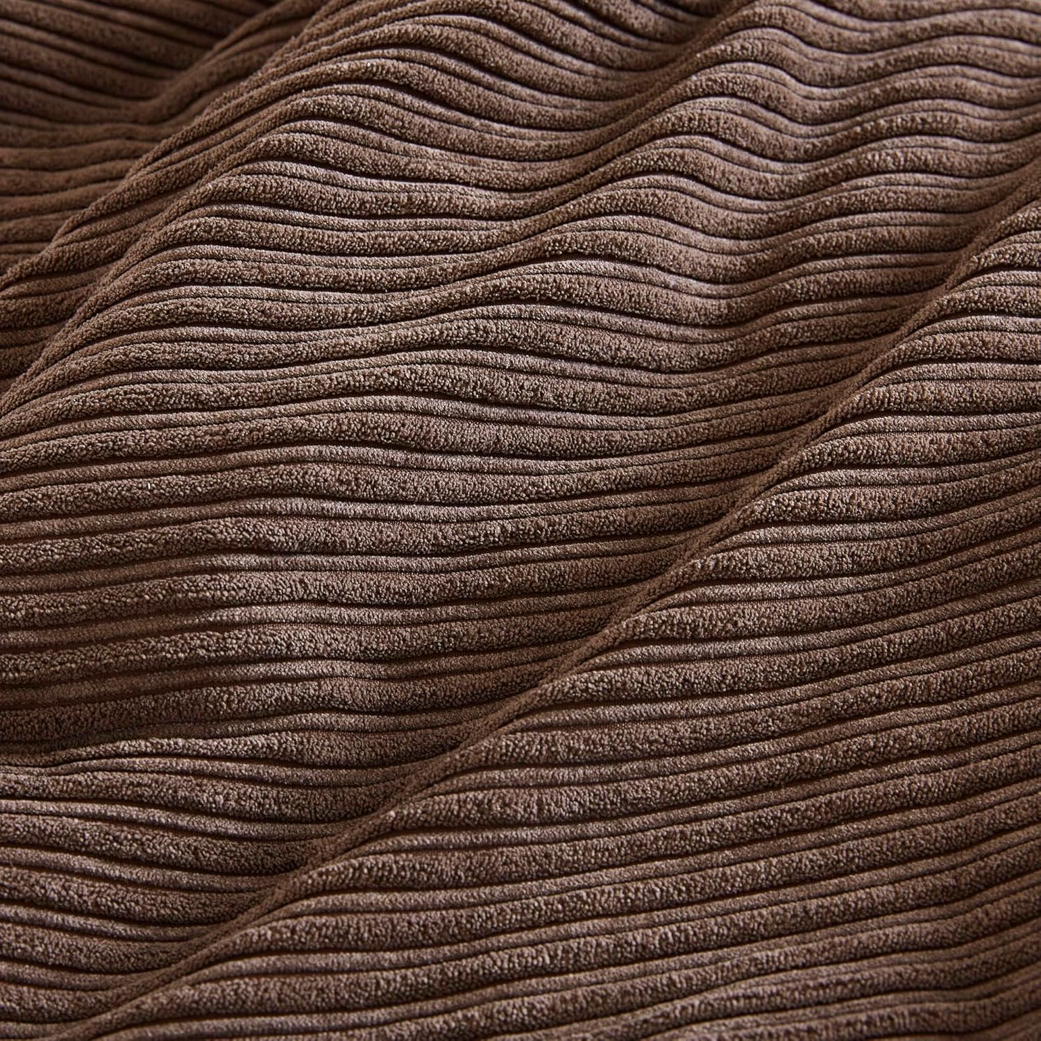 CHARMMA 7 Piece Micro Corduroy Comforter Set Brown Cal King, 104.00x92.00x1.50in - Image 7