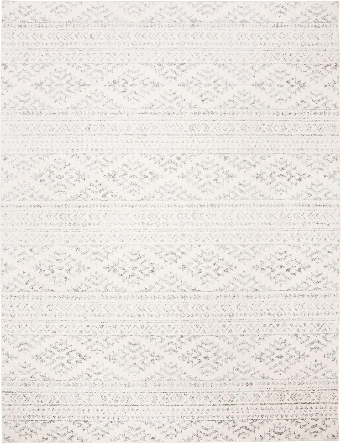 SAFAVIEH Area Rug 8x10 - Tulum Collection - Large - Ivory & Grey, Moroccan Boho Tribal Design, Non-Shedding & Easy Cleaning, Ideal for Living Room, Bedroom, Office, Dining Space (TUL272A) - Image 3