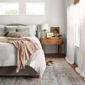 Loloi Chris Loves Julia Jules Collection JUL-05 Lagoon/Brick 7'-6'' x 9'-6'', .13" Pile Height, Area Rug