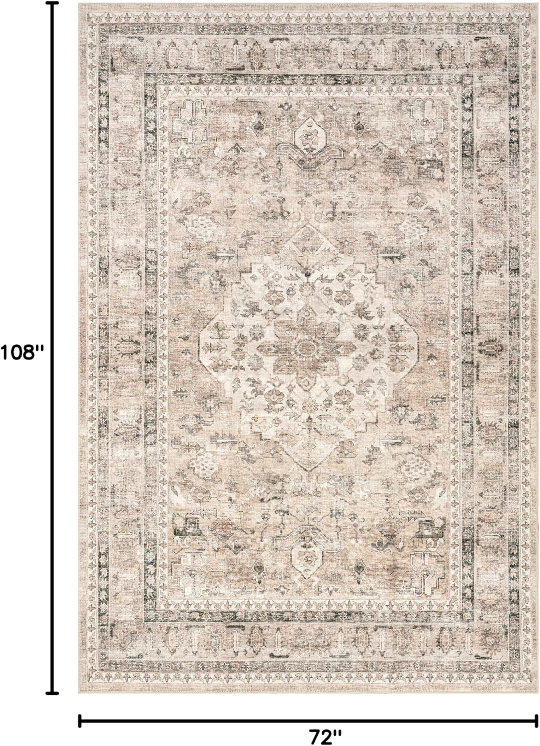 nuLOOM 6' x 9' Machine Washable Area Rug with Waterproof Spill Proof Surface, Non Slip Backing and Stain Resistant for Living Room, Bedroom, Kitchen, Dining Room, Davi Taupe - Image 2