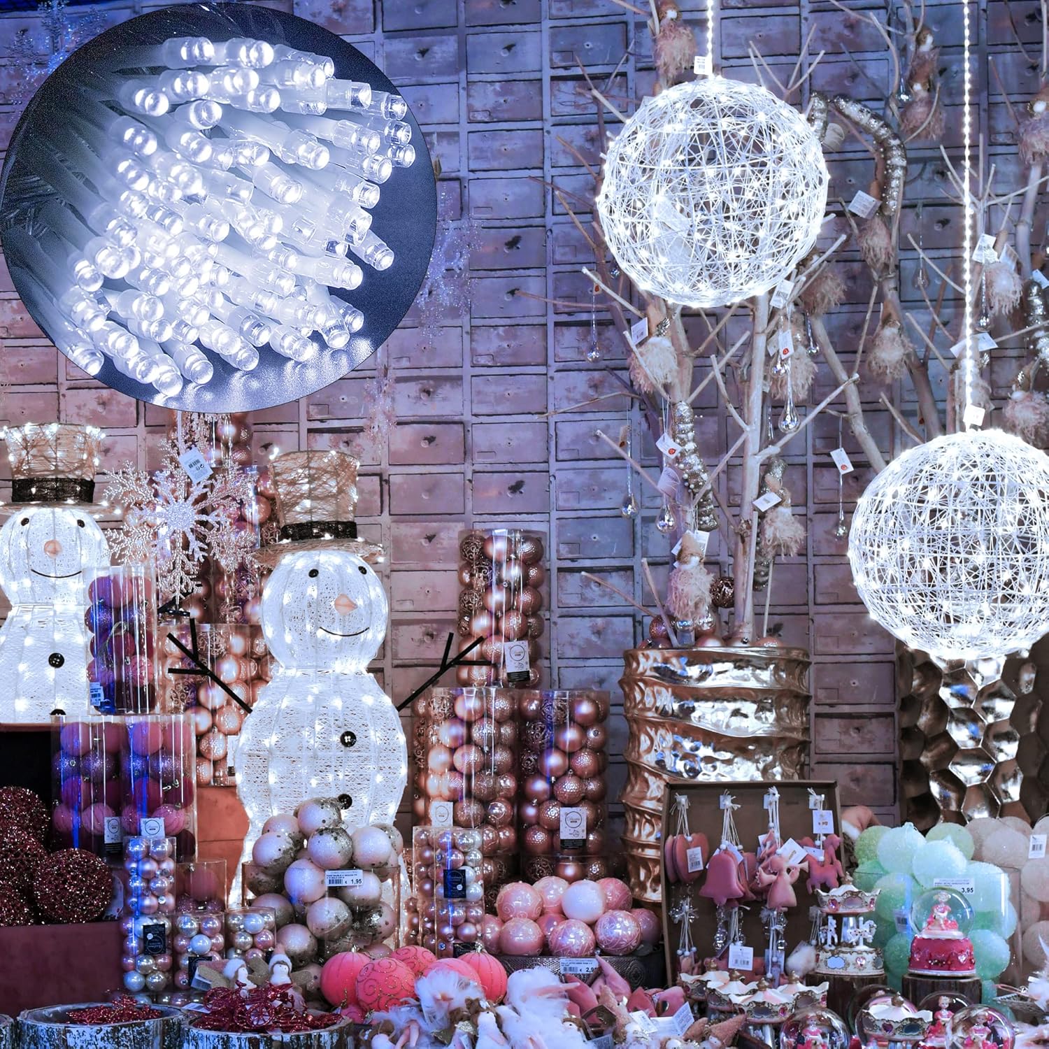 Hopolon 100 LED White Christmas String Lights, 33 FT Extendable Christmas Lights Outdoor Waterproof, 8 Modes Plug in Fairy Light Indoor for Tree Wedding Party Garden Patio Decoration,100 LED,White - Image 3