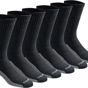 Dickies Men's Dri-Tech Original Moisture Control Crew Socks, Available in M-XXL (6, 12, 18 Pairs)