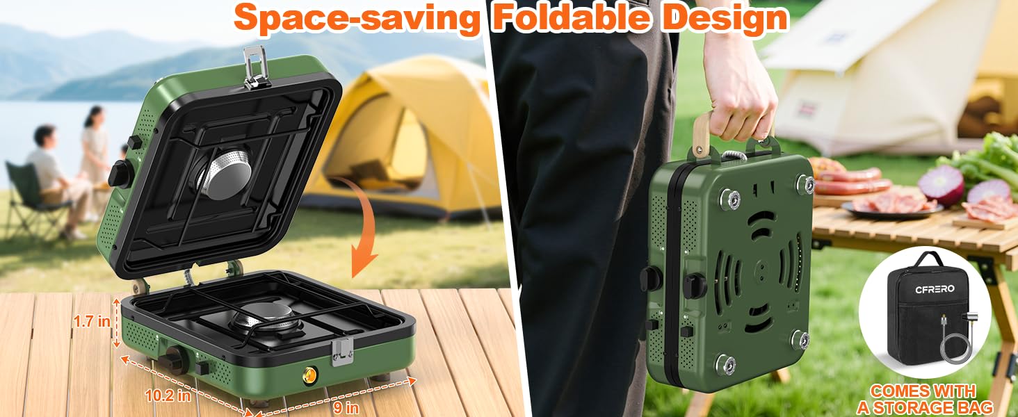 CFRERO Foldable Camping Stove with 2 Burners