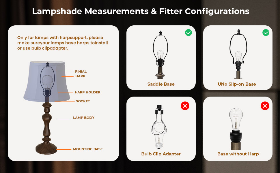 LLA-S2380-SW SWAIFDEE Drum Lamp Shade Set of 2, Gray-Blue Fabric Lampshades