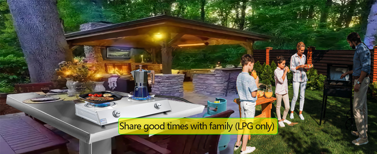 2 burner propane stove