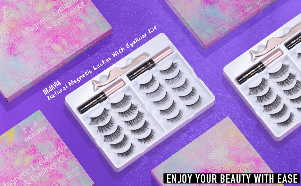 ENJOY YOUR BEAUTY WITH EASE, DEJAVIA Natural Magnetic Lashes With Eyeliner Kit